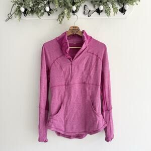 Lululemon Women's Base Runner 1/2 Zip Pullover Pink Raspberry Size 8 KT